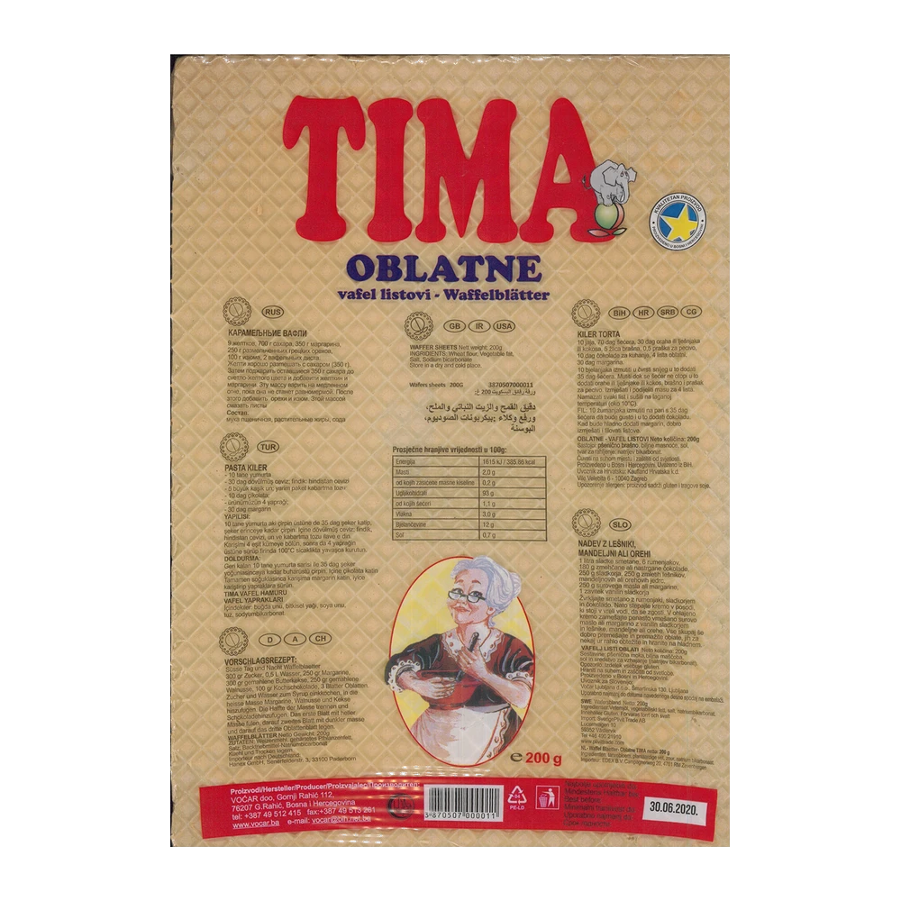 Waffelblatter Tima 200gr (1*23)