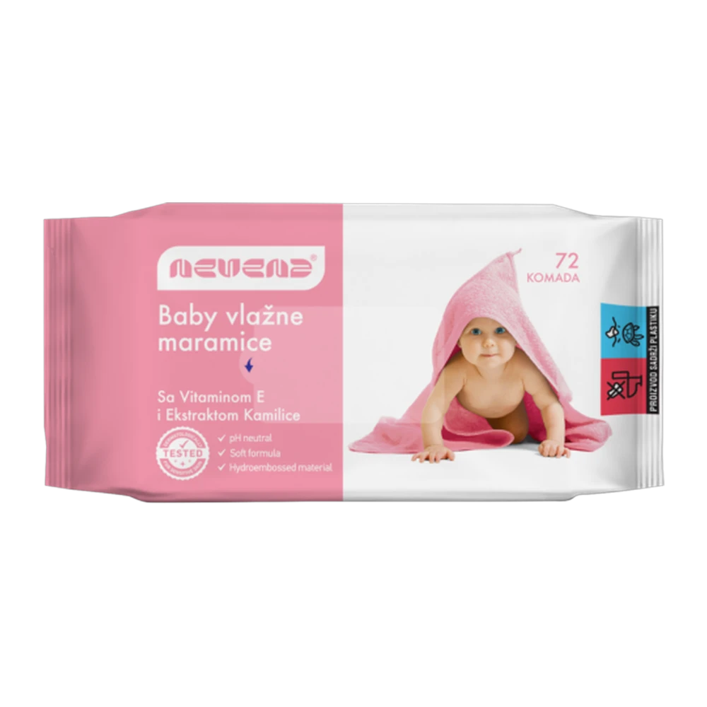 Nevena  Feuchttücher für Babys Pink 72/1(1*12)
